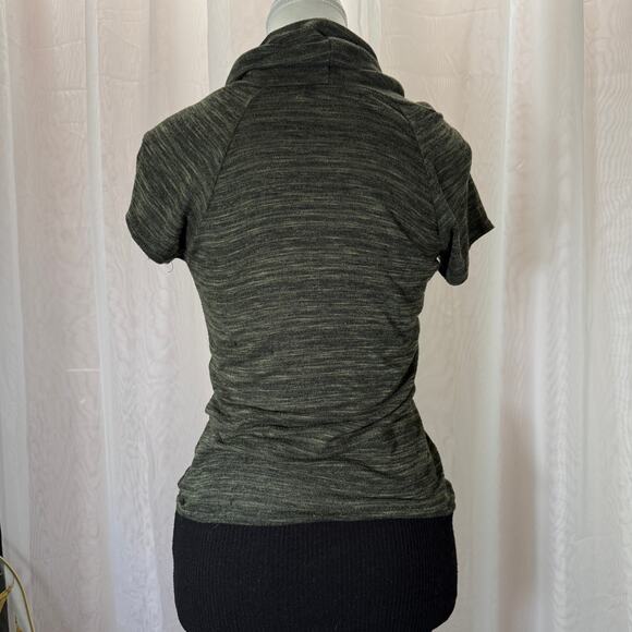 Green Cowl Neck Tunic Sweater Dress w/ Wide Black Double Buckle Belt – Size XS/S - Picture 10 of 11